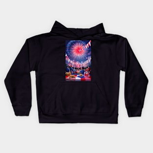 Fourth of July Patriotic Design Watching Fireworks Kids Hoodie